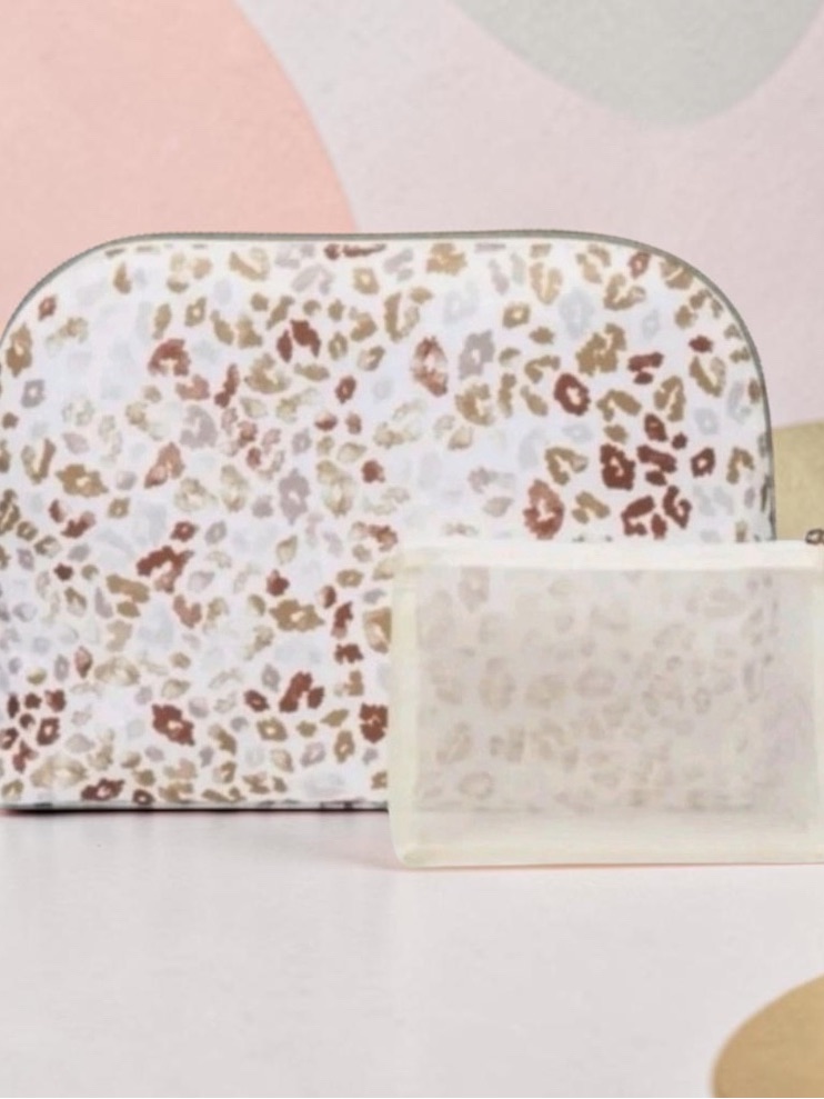 Sonia Kashuk Neutral Beige Cosmetic Pouch 2 Piece